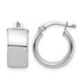 10k White Gold High Polished 7mm Hoop Earrings