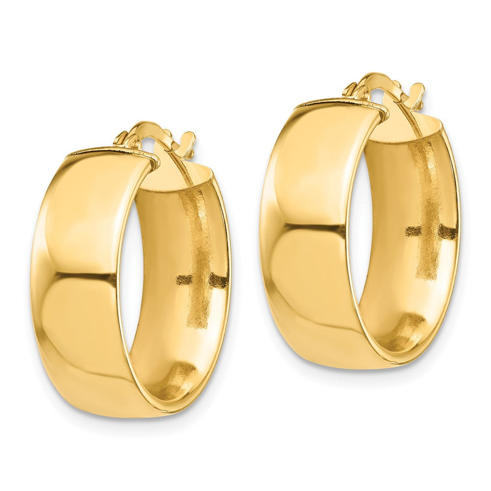 10k High Polished 7mm Hoop Earrings