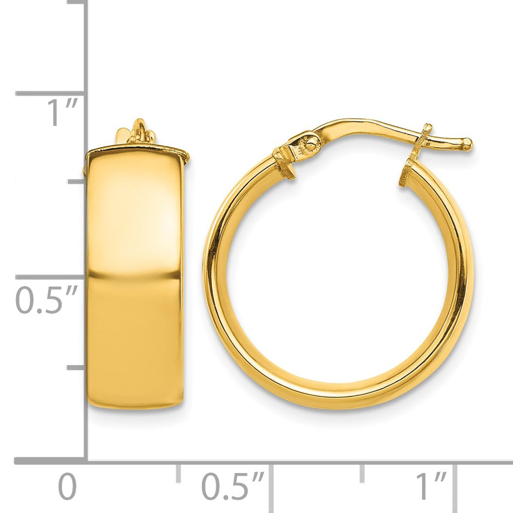 10k High Polished 7mm Hoop Earrings