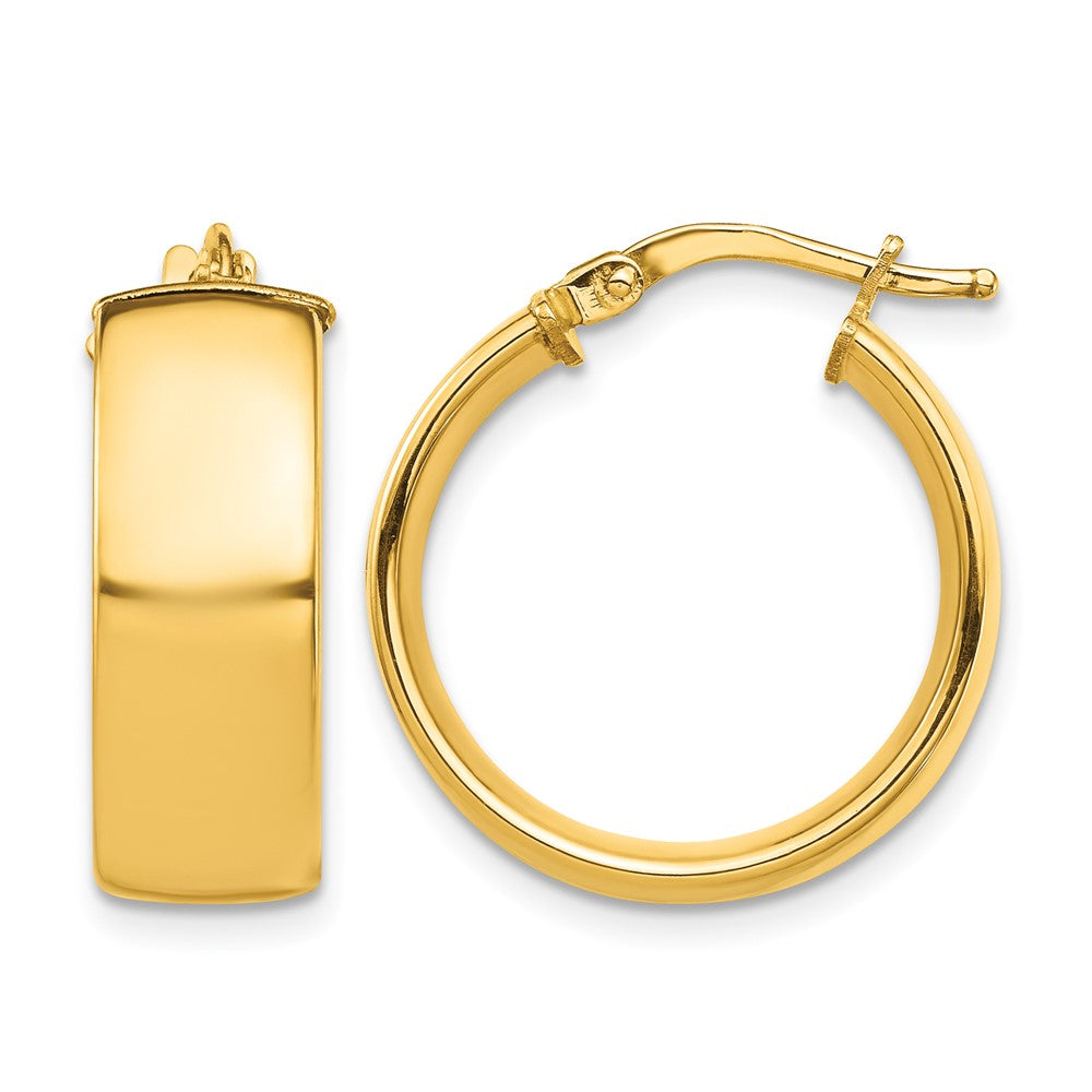 10k High Polished 7mm Hoop Earrings