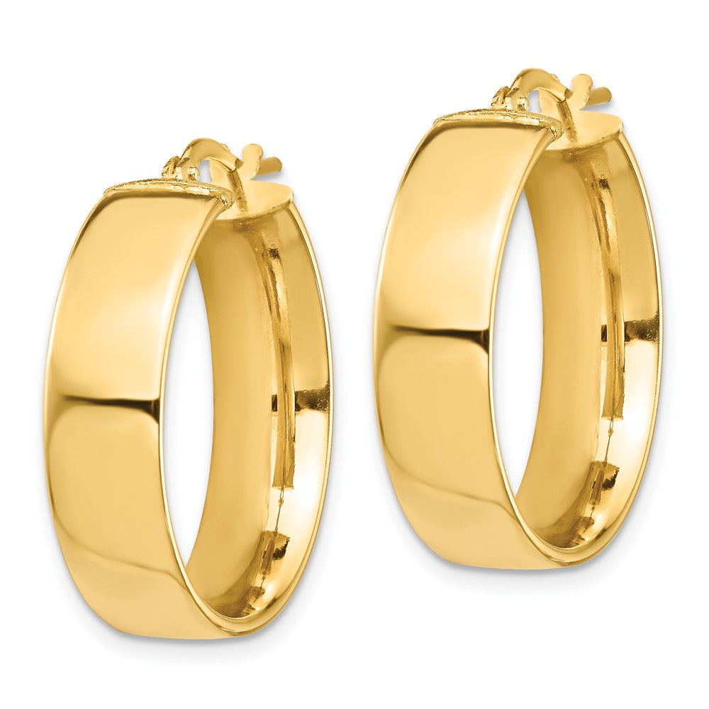 10k High Polished 7mm Hoop Earrings