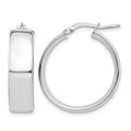10k White Gold High Polished 7mm Hoop Earrings