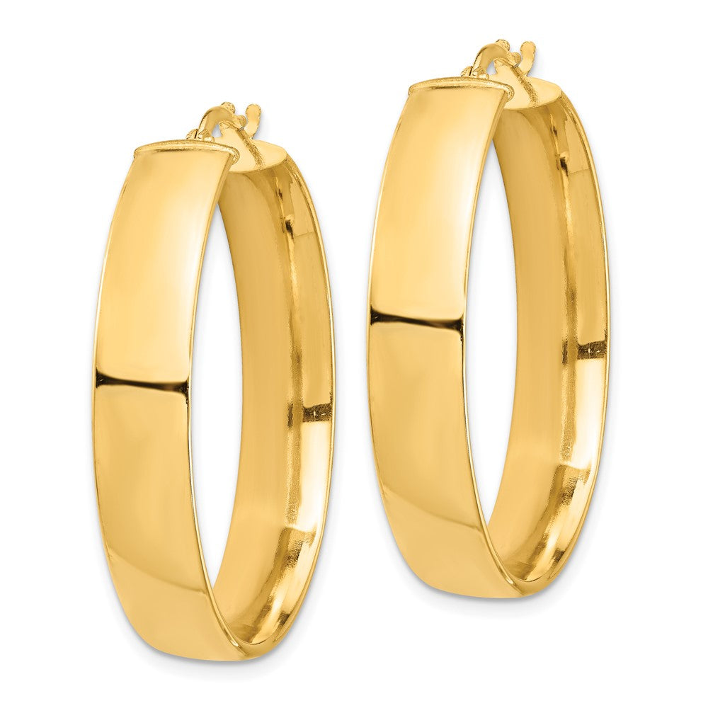 10k High Polished 7mm Hoop Earrings