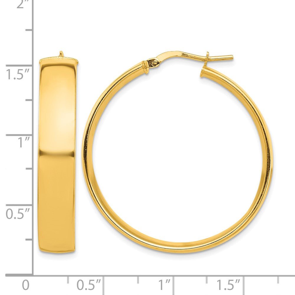 10k High Polished 7mm Hoop Earrings