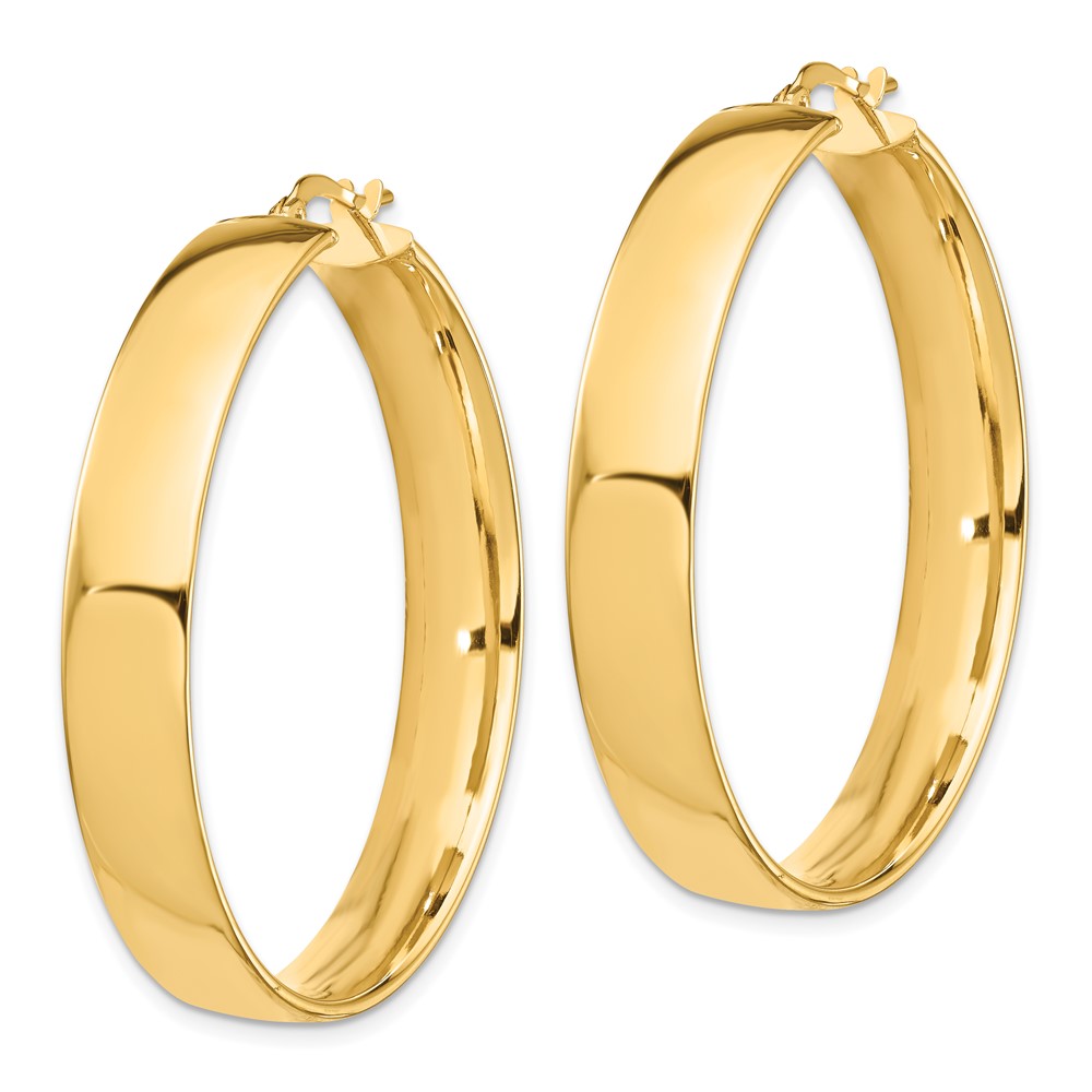 10k High Polished 7mm Hoop Earrings