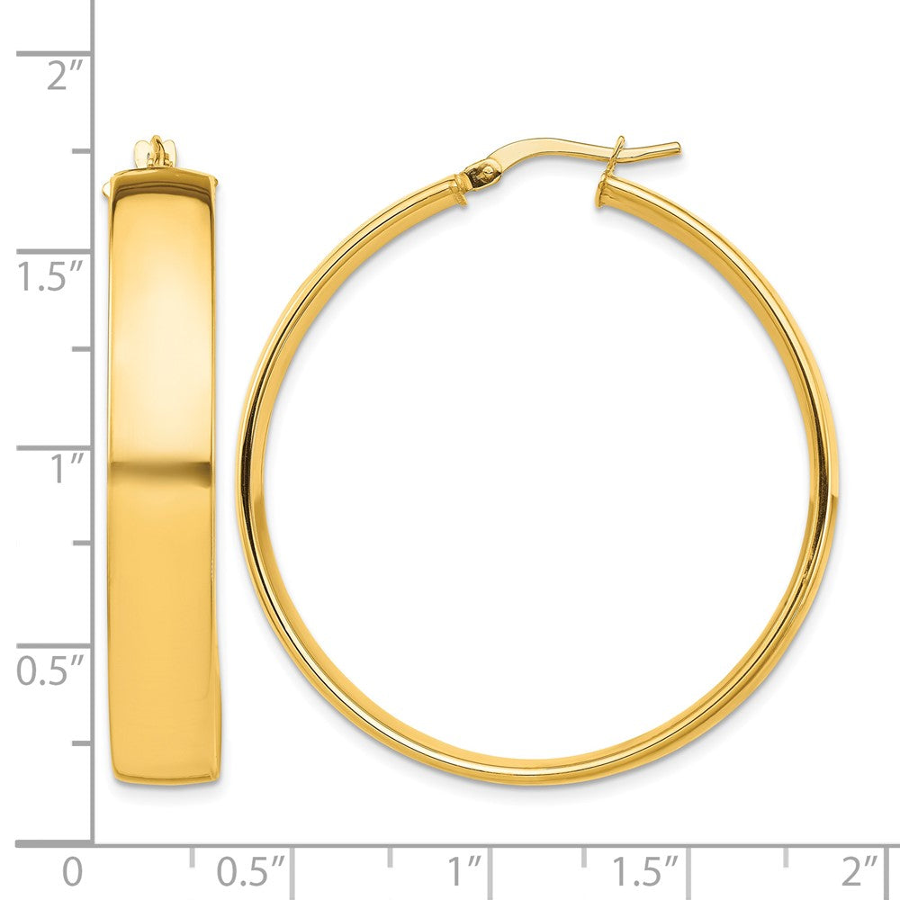 10k High Polished 7mm Hoop Earrings