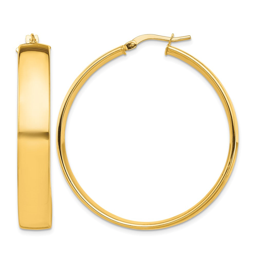 10k High Polished 7mm Hoop Earrings