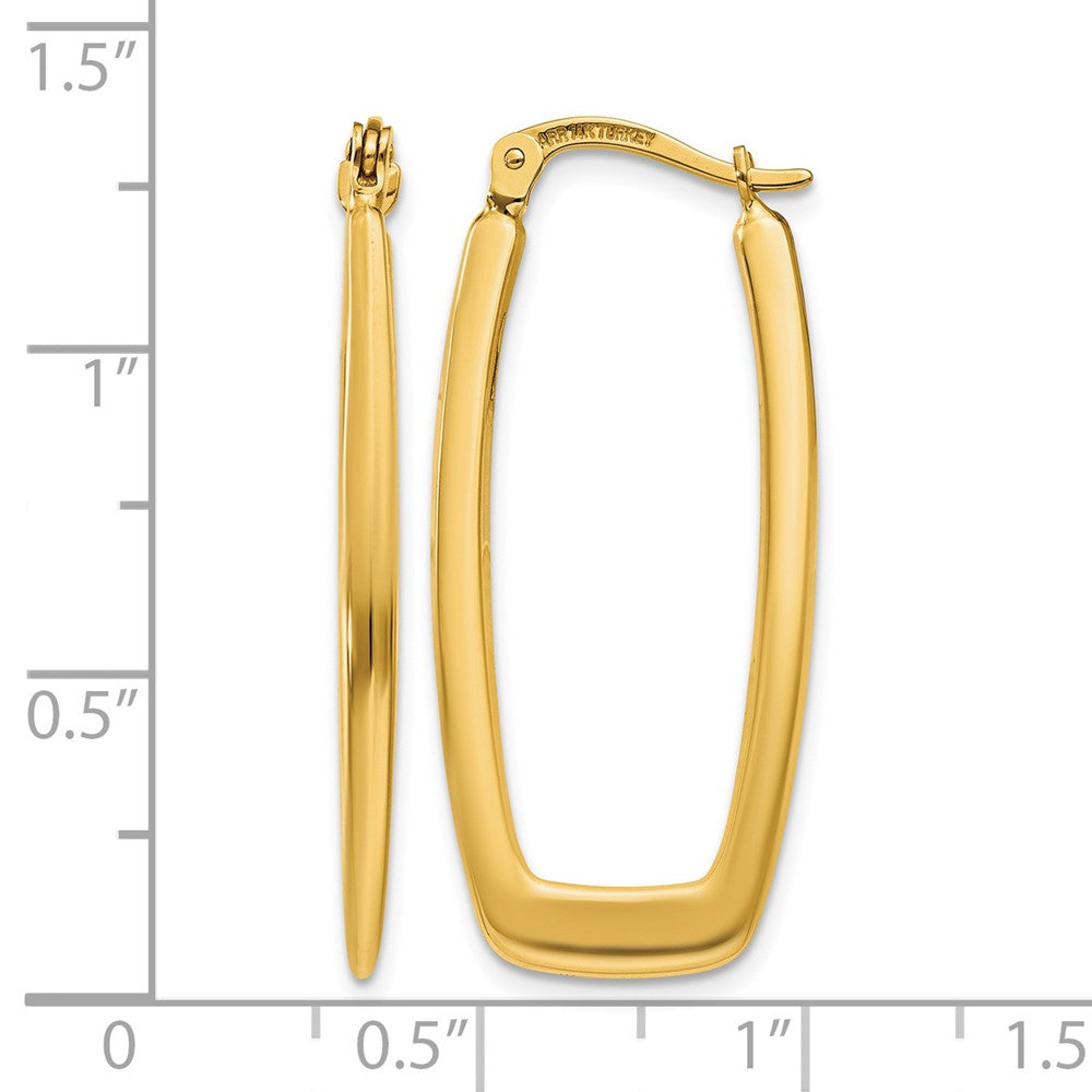 10k Polished 2.25mm Rectangle Hoop Earrings