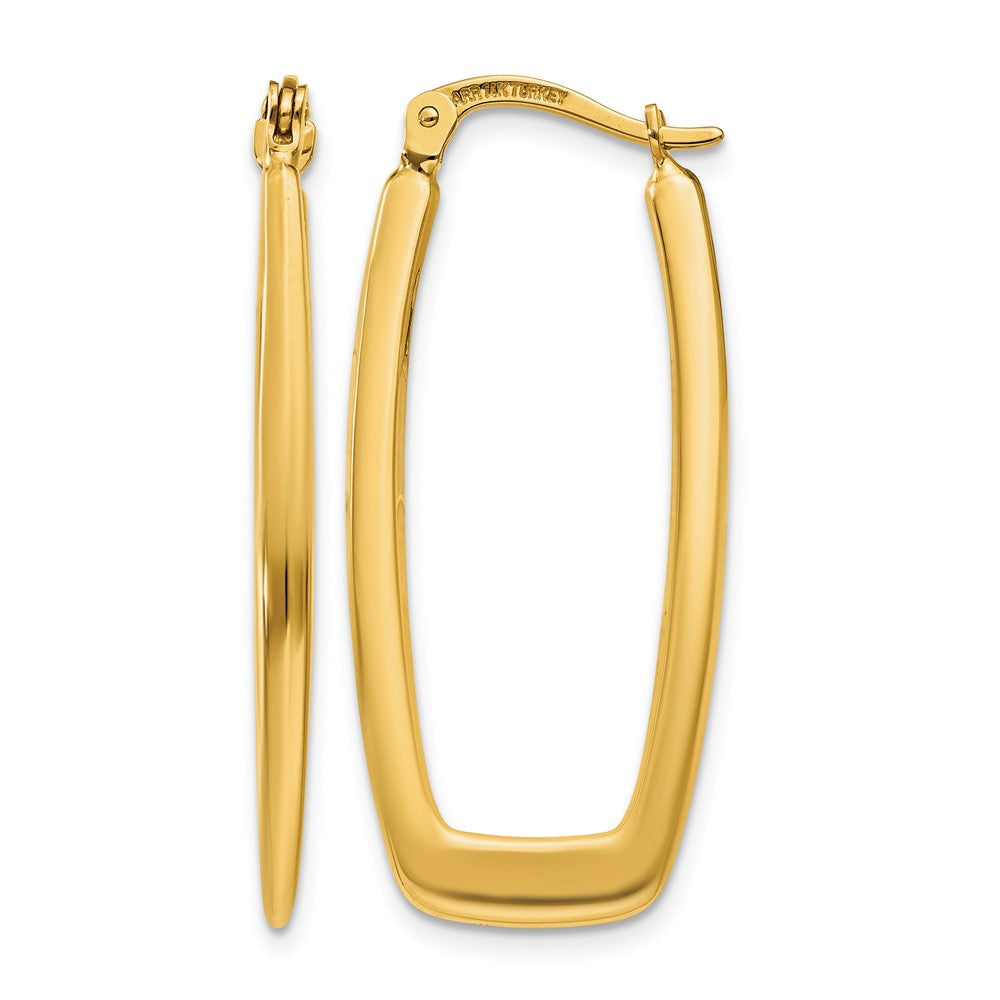 10k Polished 2.25mm Rectangle Hoop Earrings