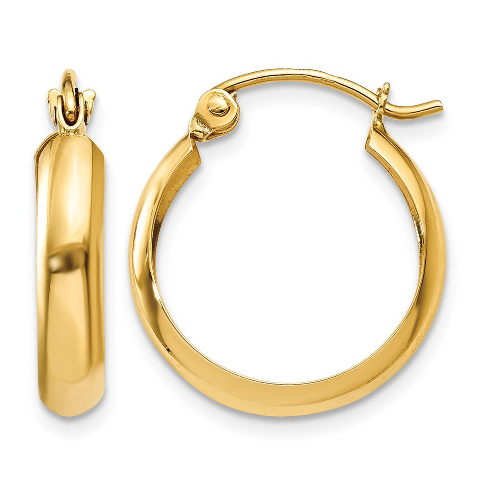 10k Polished 3.5mm Hoop Earrings