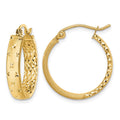 10k Polished Diamond-cut In/Out Hoop Earrings