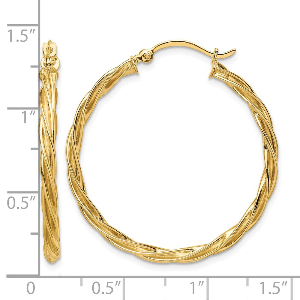 10k Polished 2.5mm Twisted Hoop Earrings