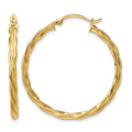 10k Polished 2.5mm Twisted Hoop Earrings