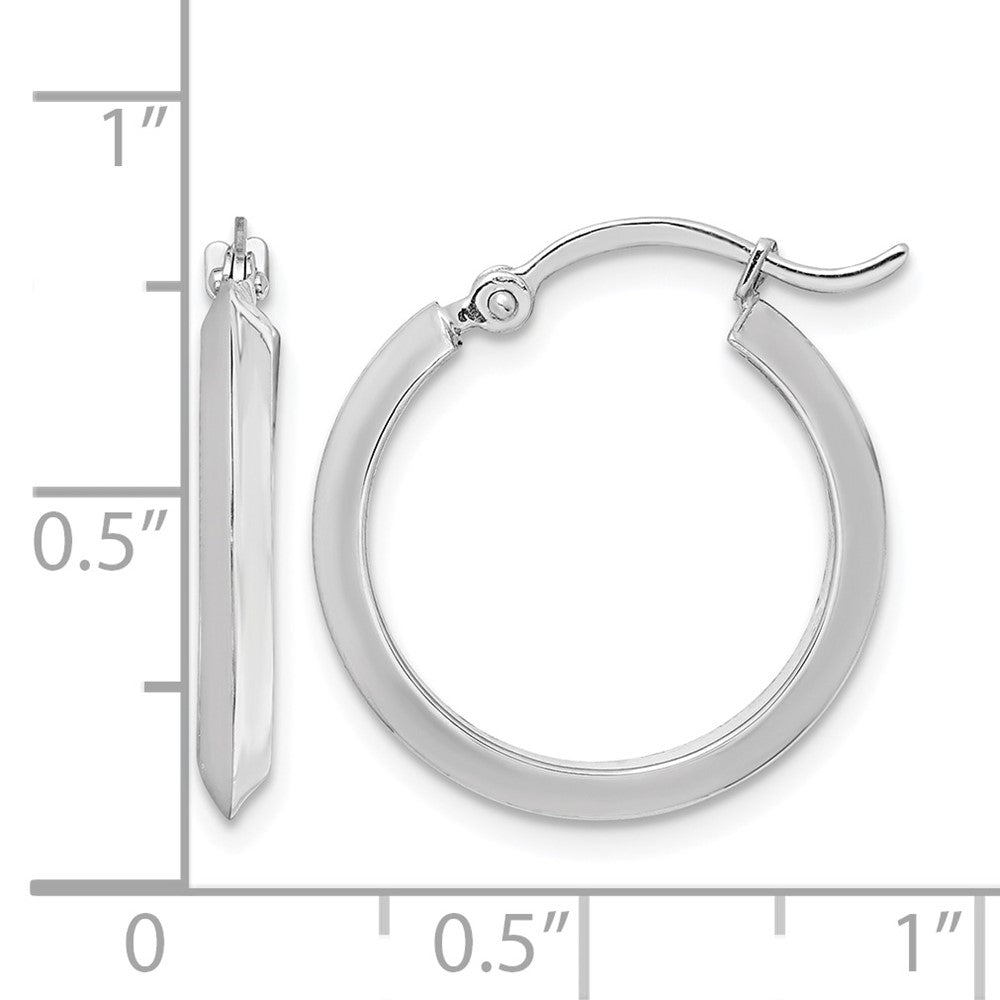 10k White Gold Polished Hoop Earrings