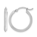 10k White Gold Polished Hoop Earrings