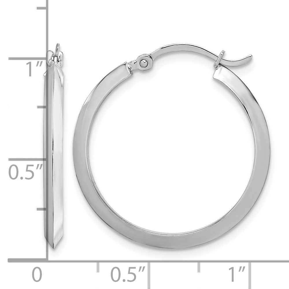 10k White Gold Polished Hoop Earrings