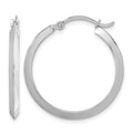 10k White Gold Polished Hoop Earrings