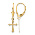 10k Cross Leverback Earrings
