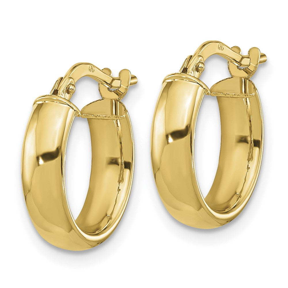 10k Polished 3.7mm Hoop Earrings