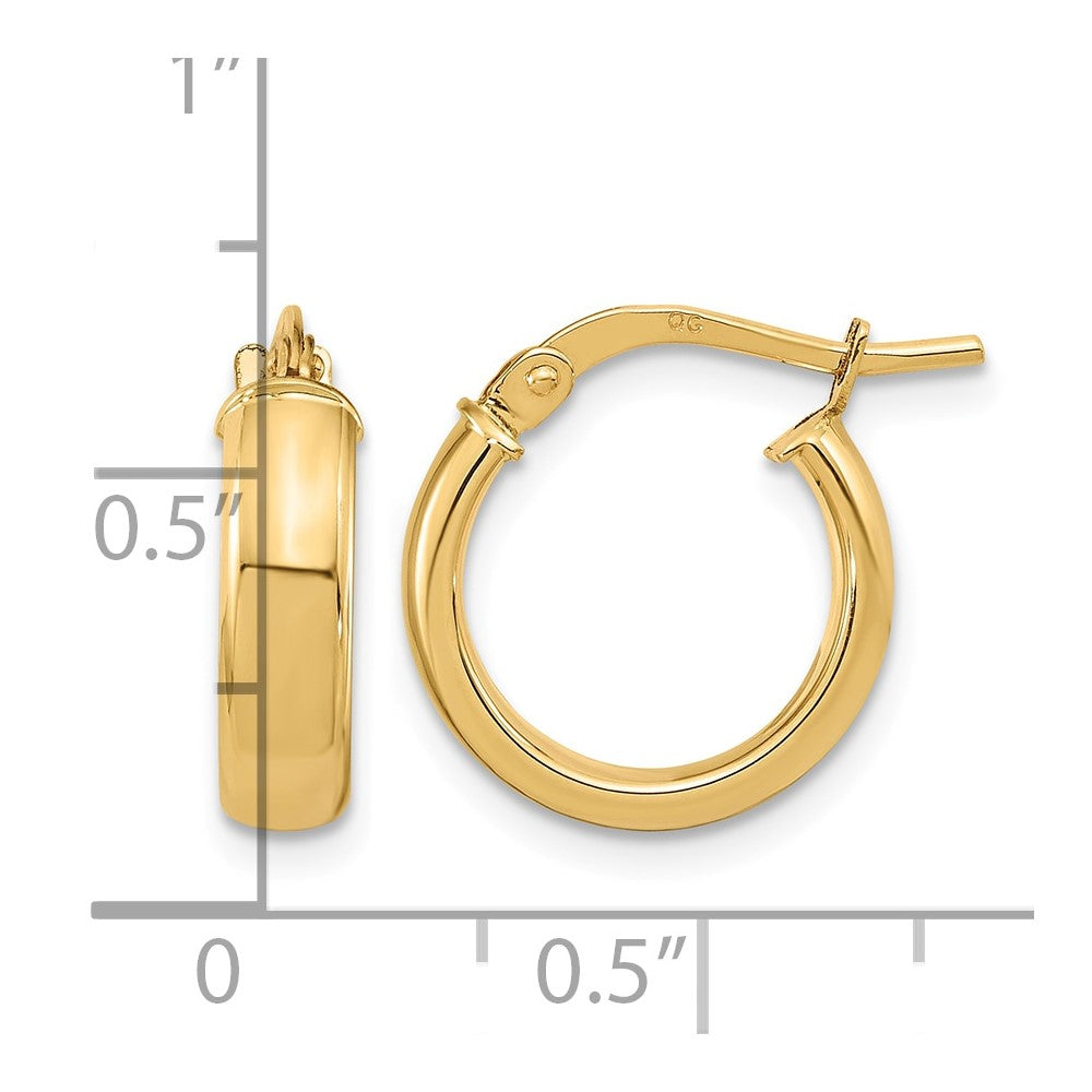10k Polished 3.7mm Hoop Earrings