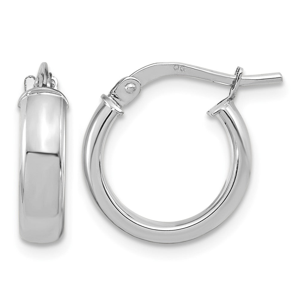 10k White Gold Polished 2.9mm Hoop Earrings