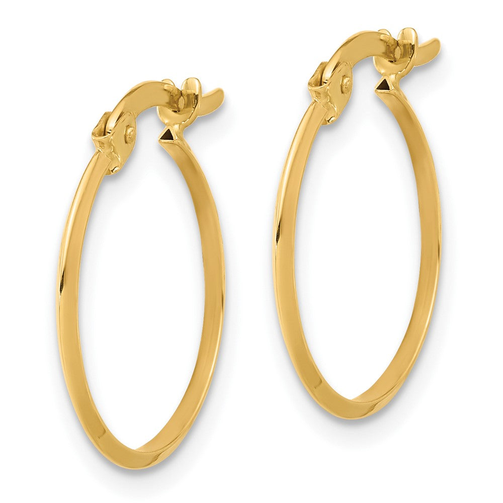 10K Polished Knife Edge Hoop Earrings