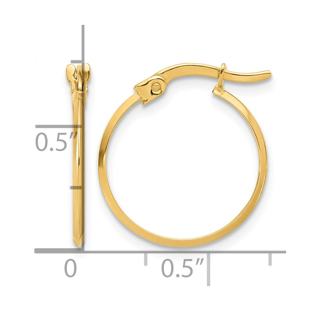 10K Polished Knife Edge Hoop Earrings