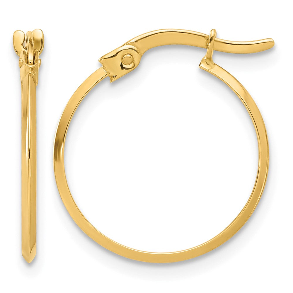 10K Polished Knife Edge Hoop Earrings