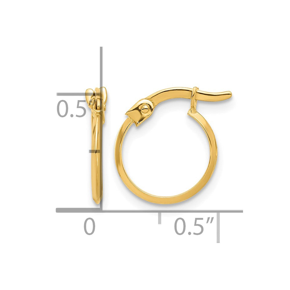 10K Polished Knife Edge Hoop Earrings
