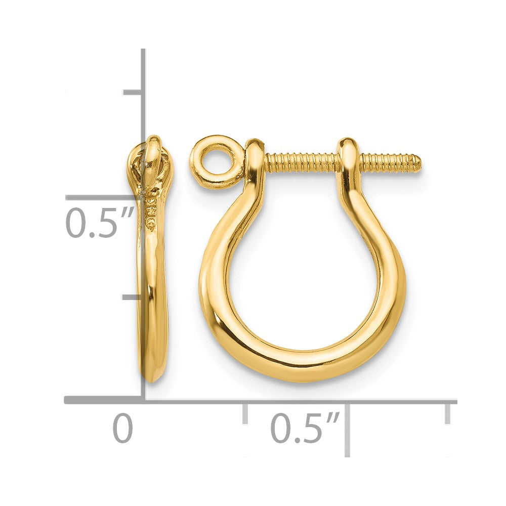 10k Shackle Link Screw Post Earrings