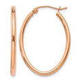 10k Rose Gold Oval Hoop Earrings