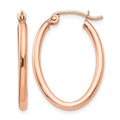 10k Rose Gold Oval Hoop Earrings