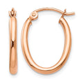 10k Rose Gold Oval Hoop Earrings