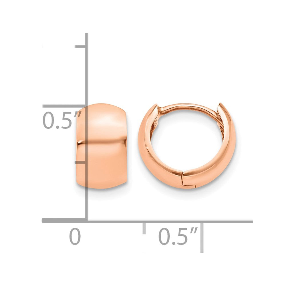 10k Rose Gold Round Hinged Hoop Earrings