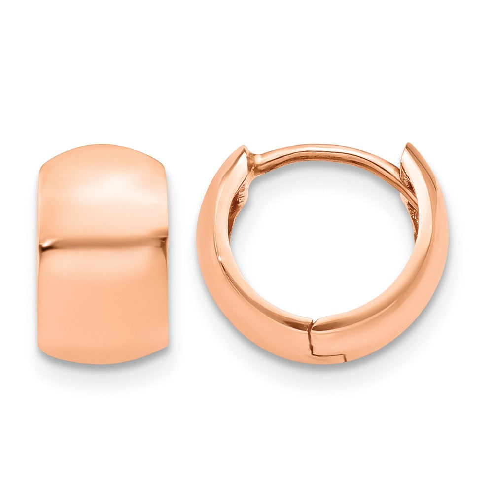 10k Rose Gold Round Hinged Hoop Earrings
