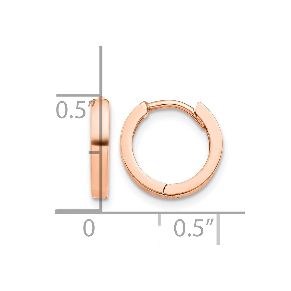 10k Rose Gold Round Hinged Hoop Earrings
