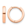 10k Rose Gold Round Hinged Hoop Earrings