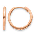 10k Rose Gold Round Hinged Hoop Earrings