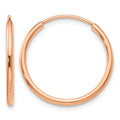 10k Rose Gold Polished Endless Tube Hoop Earrings