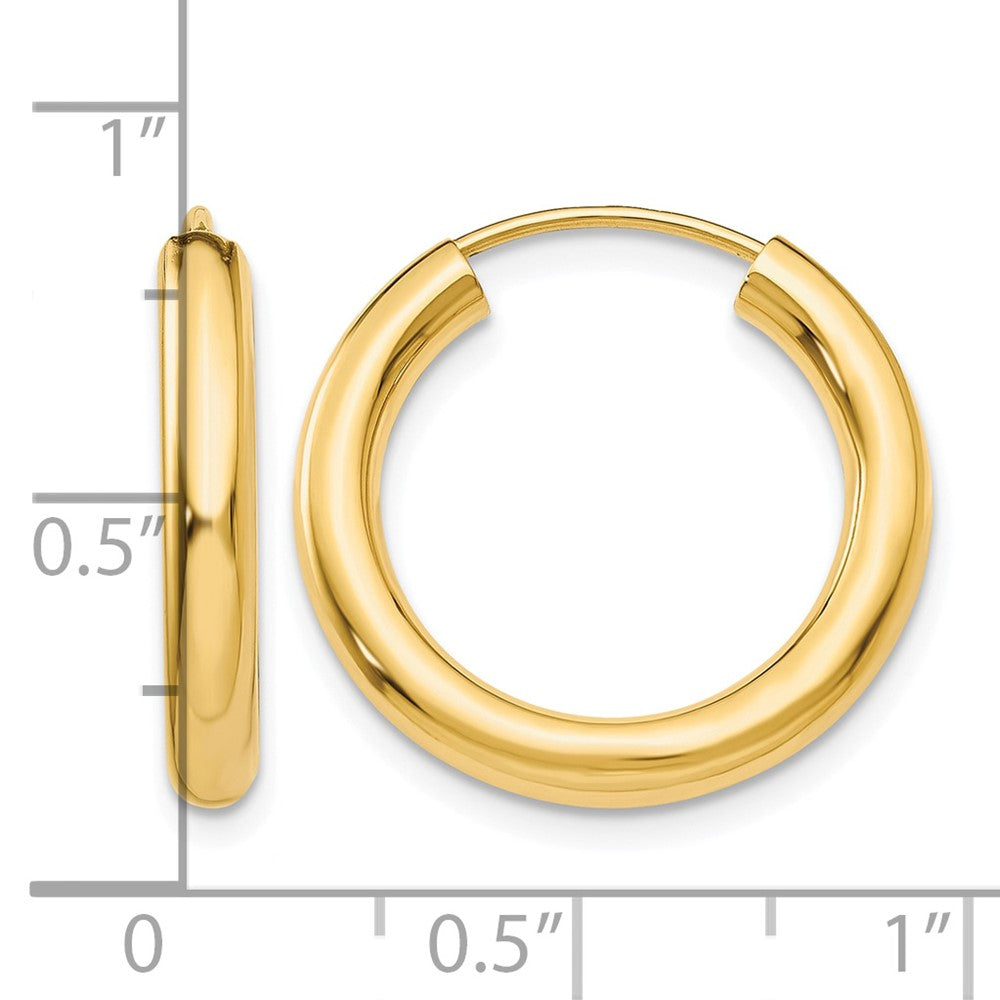 10k Polished Endless Tube Hoop Earrings
