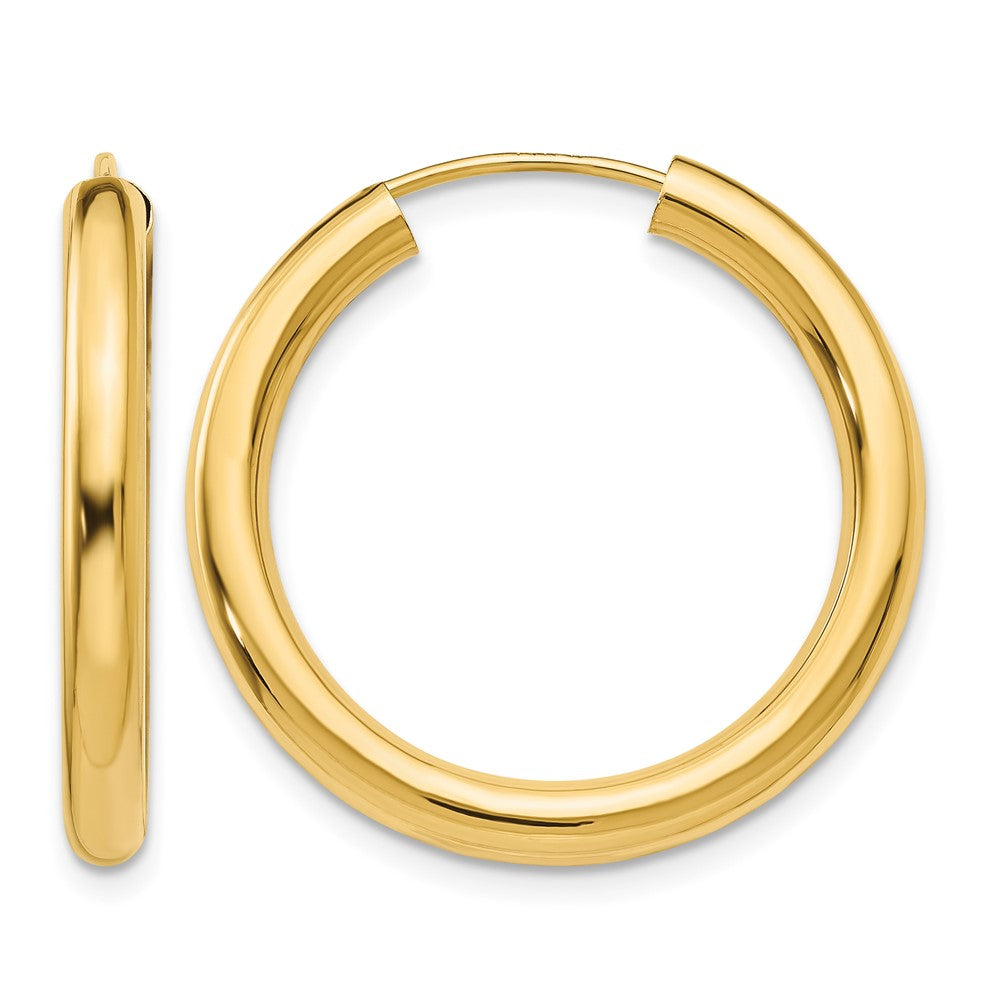 10k Polished Endless Tube Hoop Earrings