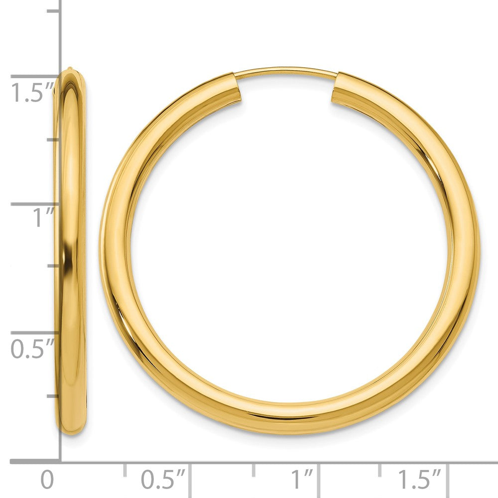 10k Polished Endless Tube Hoop Earrings