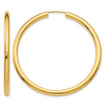 10k Polished Endless Tube Hoop Earrings