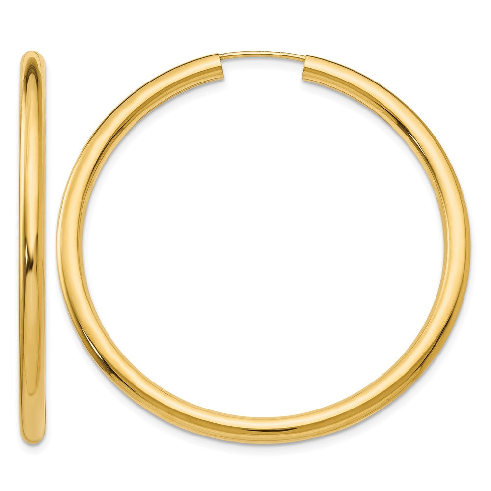 10k Polished Endless Tube Hoop Earrings