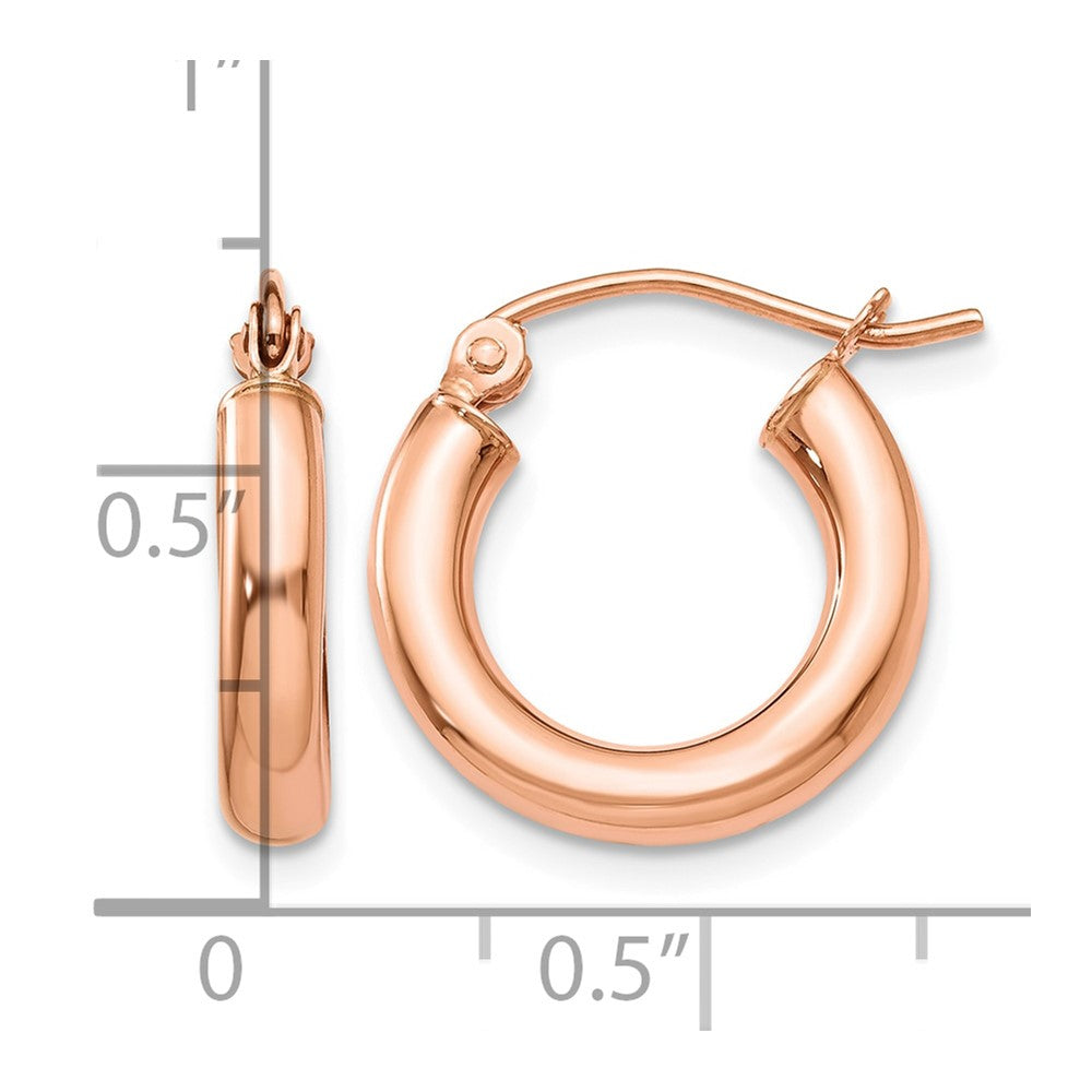 10k Rose Gold 2mm Polished Hoop Earrings