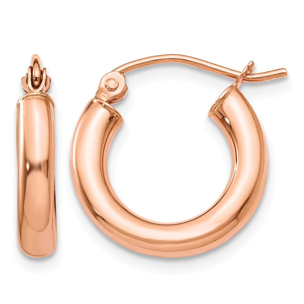 10k Rose Gold 2mm Polished Hoop Earrings