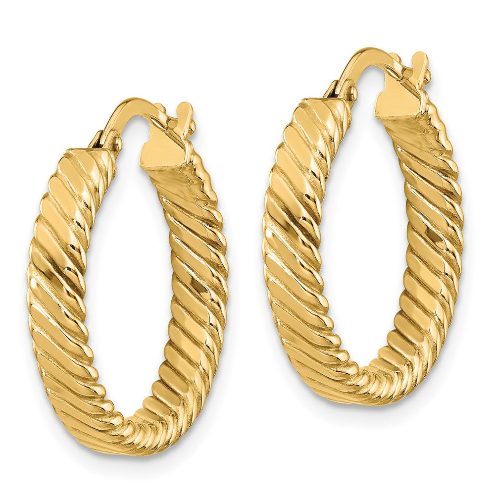 10k Small 3mm Patterned Hoop Earrings