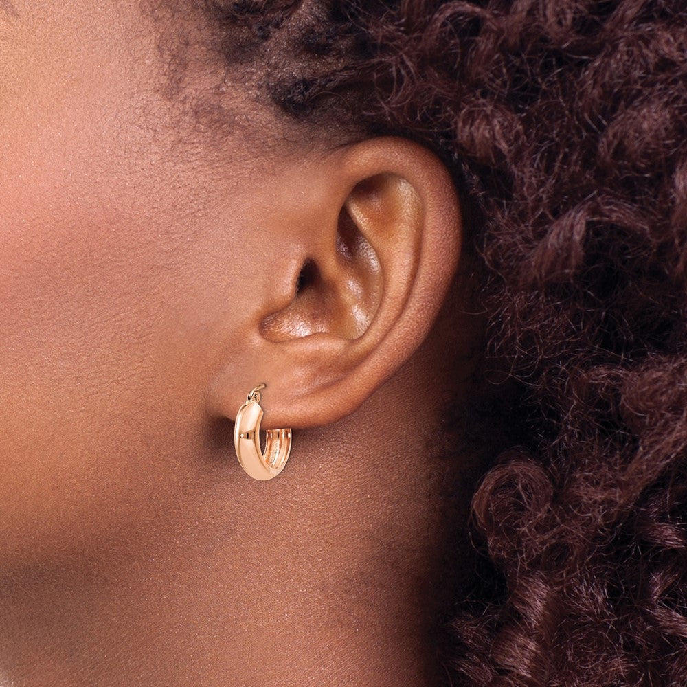 10k Rose Gold Polished Small Hoop Earrings