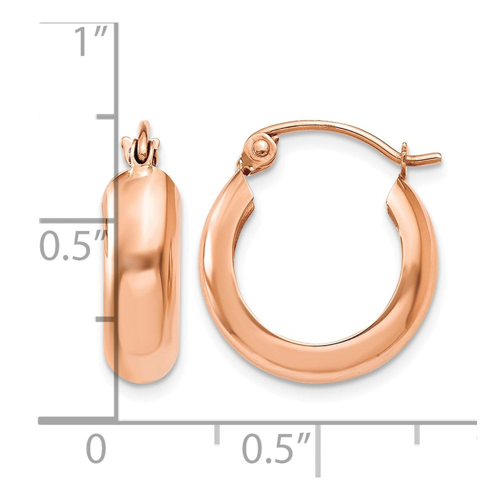 10k Rose Gold Polished Small Hoop Earrings