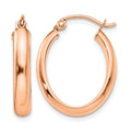 10k Rose Gold Polished Oval Tube Hoop Earrings